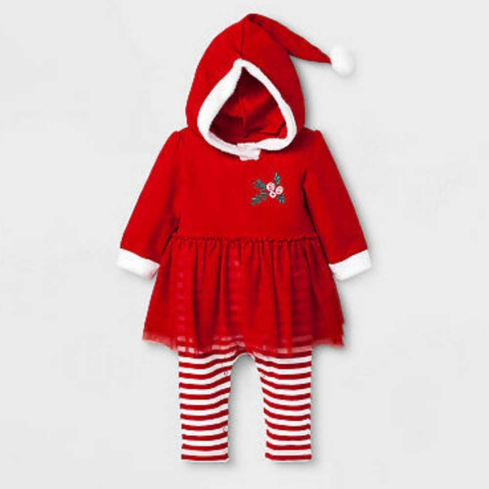 Cat & Jack Baby Girls Christmas Snap Onesie